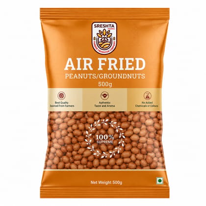 Sreshta Farms Air Fried Peanuts | Crispy Roasted Groundnuts | Healthy Indian Snack Sreshta Farms Air Fried Peanuts | Crispy Roasted Groundnuts | Healthy Indian Snack