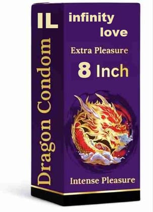 INFINITY LOVE Premium Dragons Condom  8 Inch Silicone Natural Color Extra Pleasure  Textured  Unflavoured  for Men try First