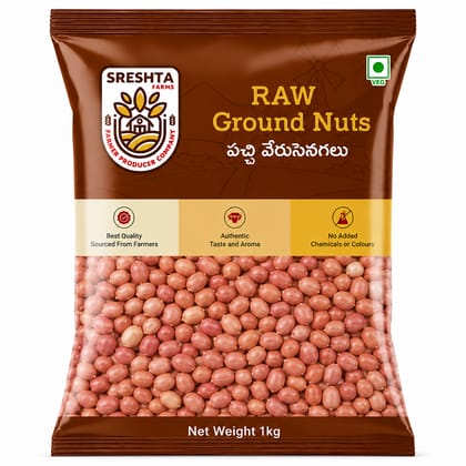 Sreshta Farms Raw Ground Nuts | Natural Whole Peanuts | Fresh Indian Groundnuts