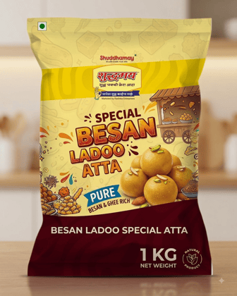 Shuddhamay Besan Ladoo Atta|1kg| Besan Ladoo Atta|Delicious Ladoo Atta|Coarse Atta