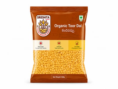 Sreshta Farms Organic Toor Dal | Premium Pigeon Peas | Organic Arhar Dal
