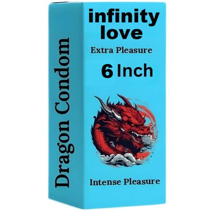 INFINITY LOVE Premium Dragon Condom 7 Inch Silicone skin Color Extra Pleasure Textured Unflavoured for Men
