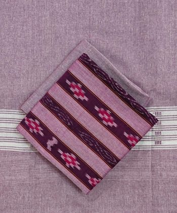 Purple Sambalpuri Handwoven Ikat Suit Set SFCSUT2485