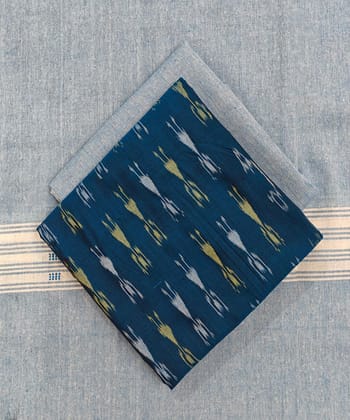 Blue Sambalpuri Handwoven Ikat Suit Set SFCSUT2494