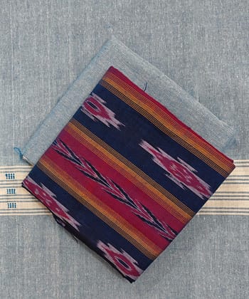 Blue Sambalpuri Handwoven Ikat Suit Set SFCSUT2496