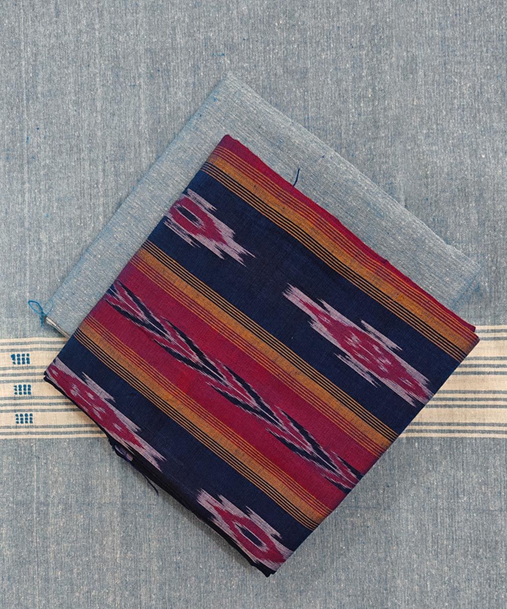 Blue Sambalpuri Handwoven Ikat Suit Set SFCSUT2496