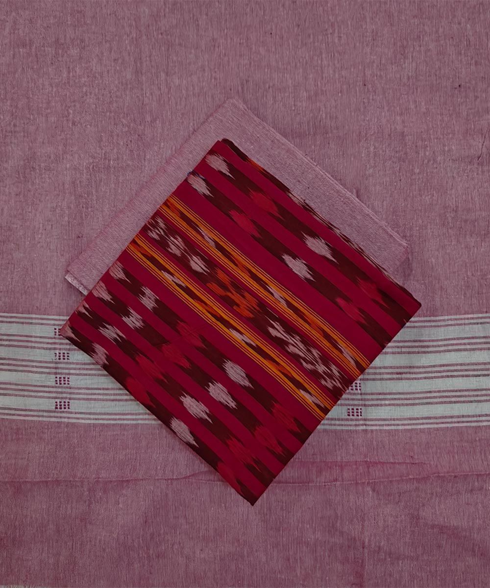Pink Sambalpuri Handwoven Ikat Suit Set SFCSUT2497