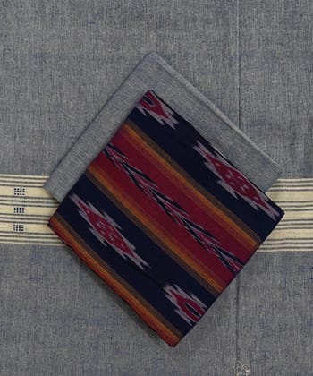 Blue Sambalpuri Handwoven Ikat Suit Set SFCSUT2498