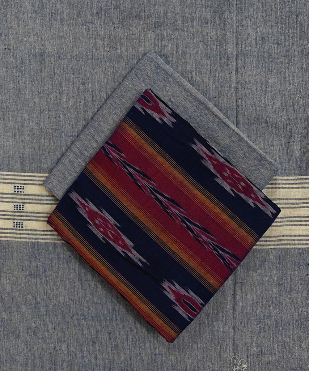 Blue Sambalpuri Handwoven Ikat Suit Set SFCSUT2498