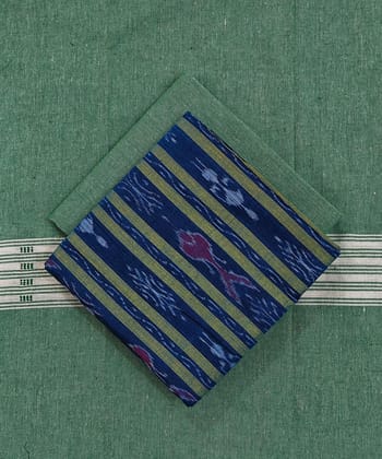 Green Sambalpuri Handwoven Ikat Suit Set SFCSUT2501