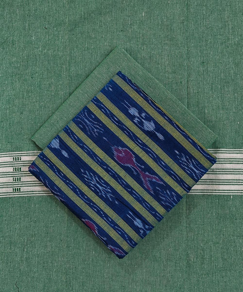 Green Sambalpuri Handwoven Ikat Suit Set SFCSUT2501