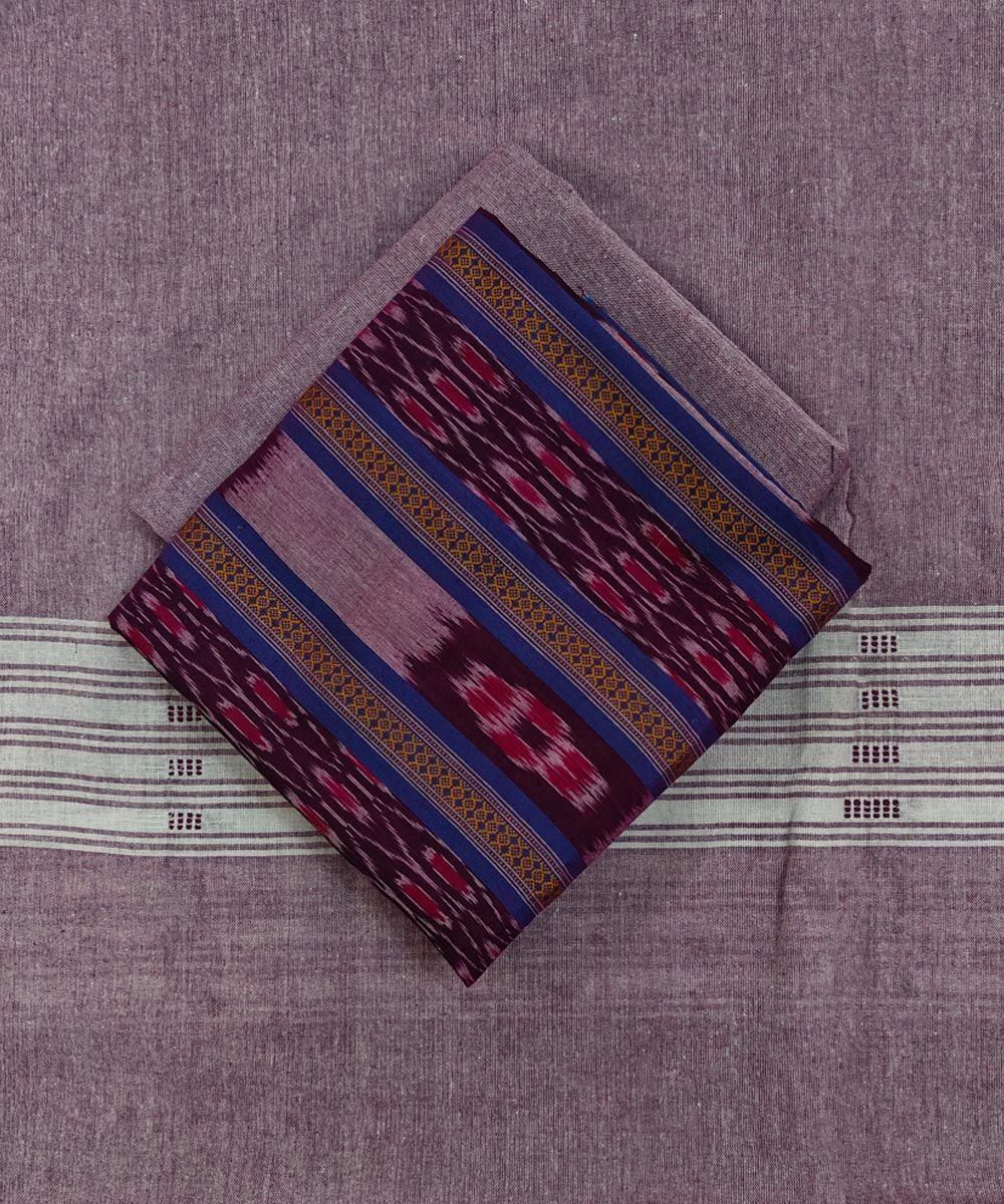 Purple Sambalpuri Handwoven Ikat Suit Set SFCSUT2503)