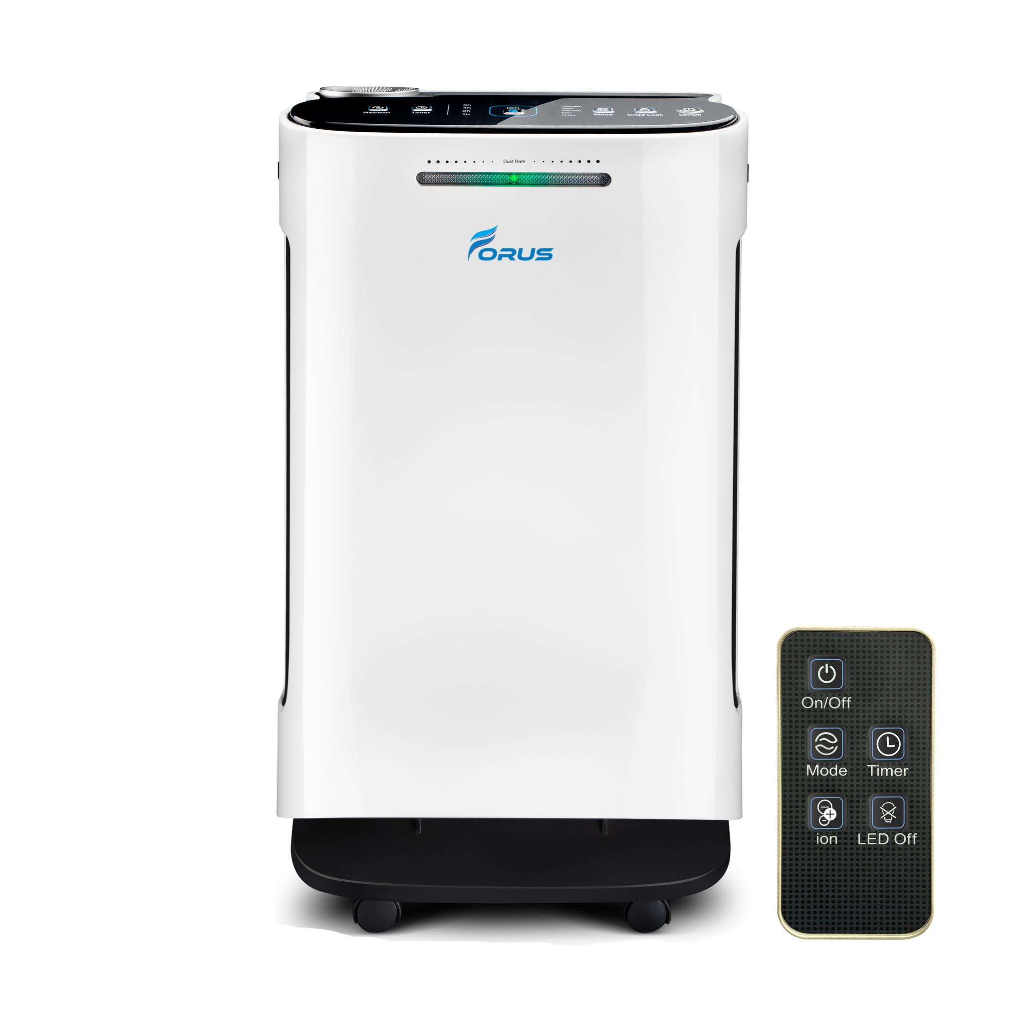 Forus Smart Air Purifier for Home 2 Years Warranty, cover upto 500 Sqft Area, H13 Hepa Filter Life upto 9000 Hrs, Removes 99.99% Virus, Allergens, Dust & PM2.5 Particles, Ideal for Bedrooms, Offices-White