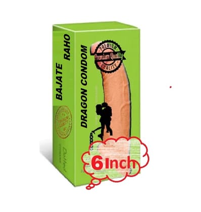bajate raho Silicone Dragon Condom 8 Inch for Men Skin Friendly Durable and Reusable Extra Large