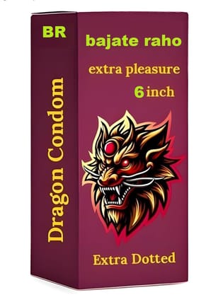bajate raho 6 inch Silicone Washable Dragon Pattern Condom Comfort Fit Reusable and Flexible