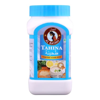 Al Bayan Tahina 400 GM | Premium Tahini Paste Made from Pure Sesame Seeds | Smooth & Creamy Sesame Paste | Ideal for Hummus, Dips, Sauces, Dressings & Middle Eastern Cuisine
