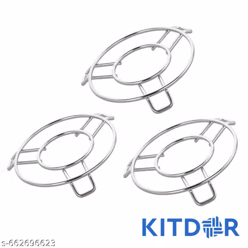 Stainless Steel Hot Pot Stand for Kitchen (Set of 3) | utensils stand | utensil rack steel | Dinning table stand