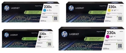 HP 230A CMYK Toner Cartridge Pack Of 4 Compatible with HP Color LaserJet Pro 4203dn, 4203dw, 4303dw & 4303fdw