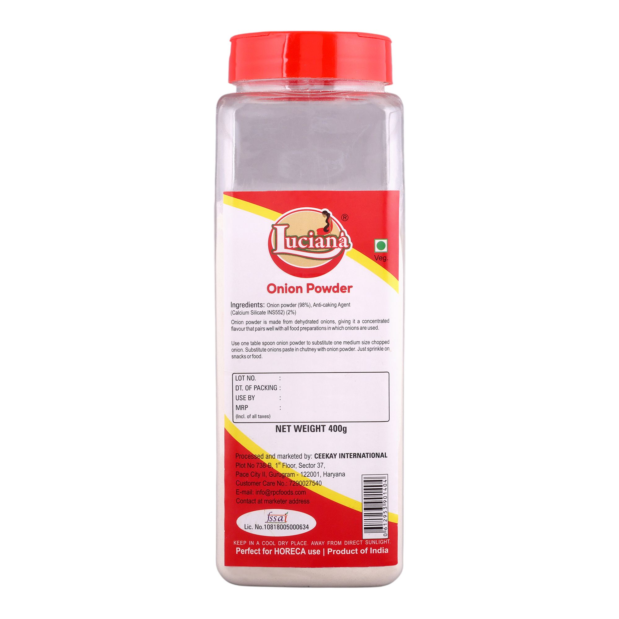 Luciana Onion Powder 400g | Premium Dried Onion Powder | Rich Onion Flavour for Soups, Sauces, Snacks & Cooking