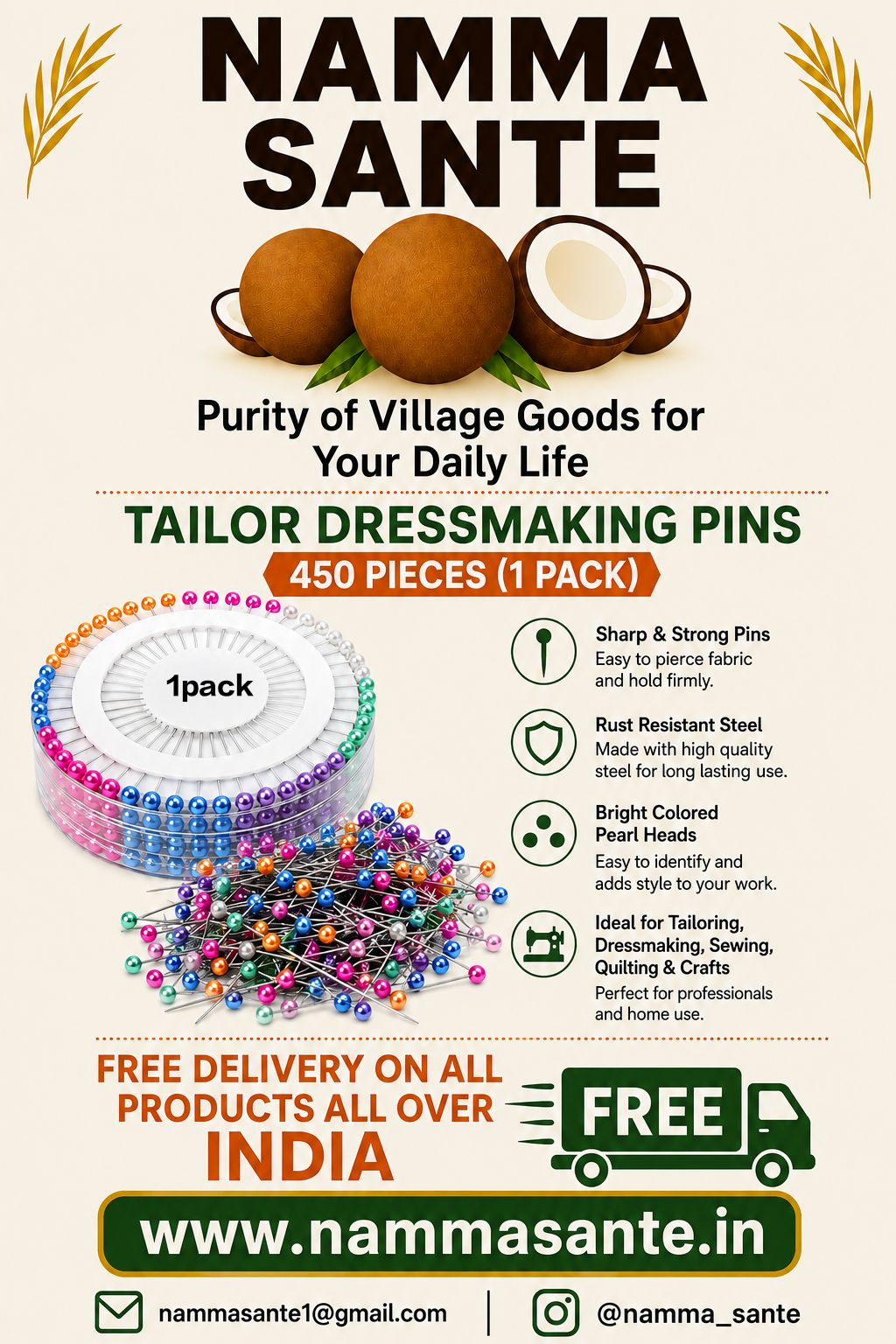 Tailor Dressmaking Pins – 450 Pieces (1 Pack), Tailor Pins – 450 Pieces (1 Pack), Dressmaking Pins – 450 Pieces (1 Pack)