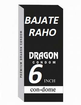 BAJATE RAHO 6 INCH Dragon Condom for Men Premium Silicone Textured Condom Ribbed & Design 