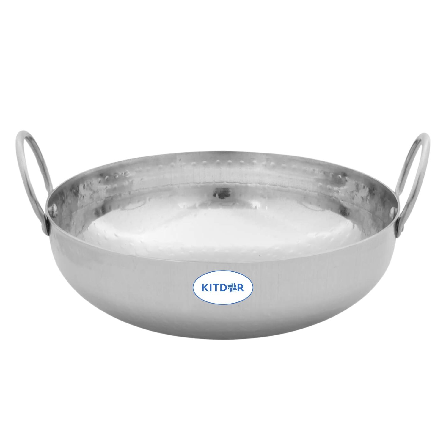 Stainless Steel 4 Liter Kadhai with Sturdy Handle, Heavy Bottom Hammered Kadai for Even Heat, Ideal for Deep Frying & Daily Cooking, Rust-Resistant & Durable (4L, Handle)