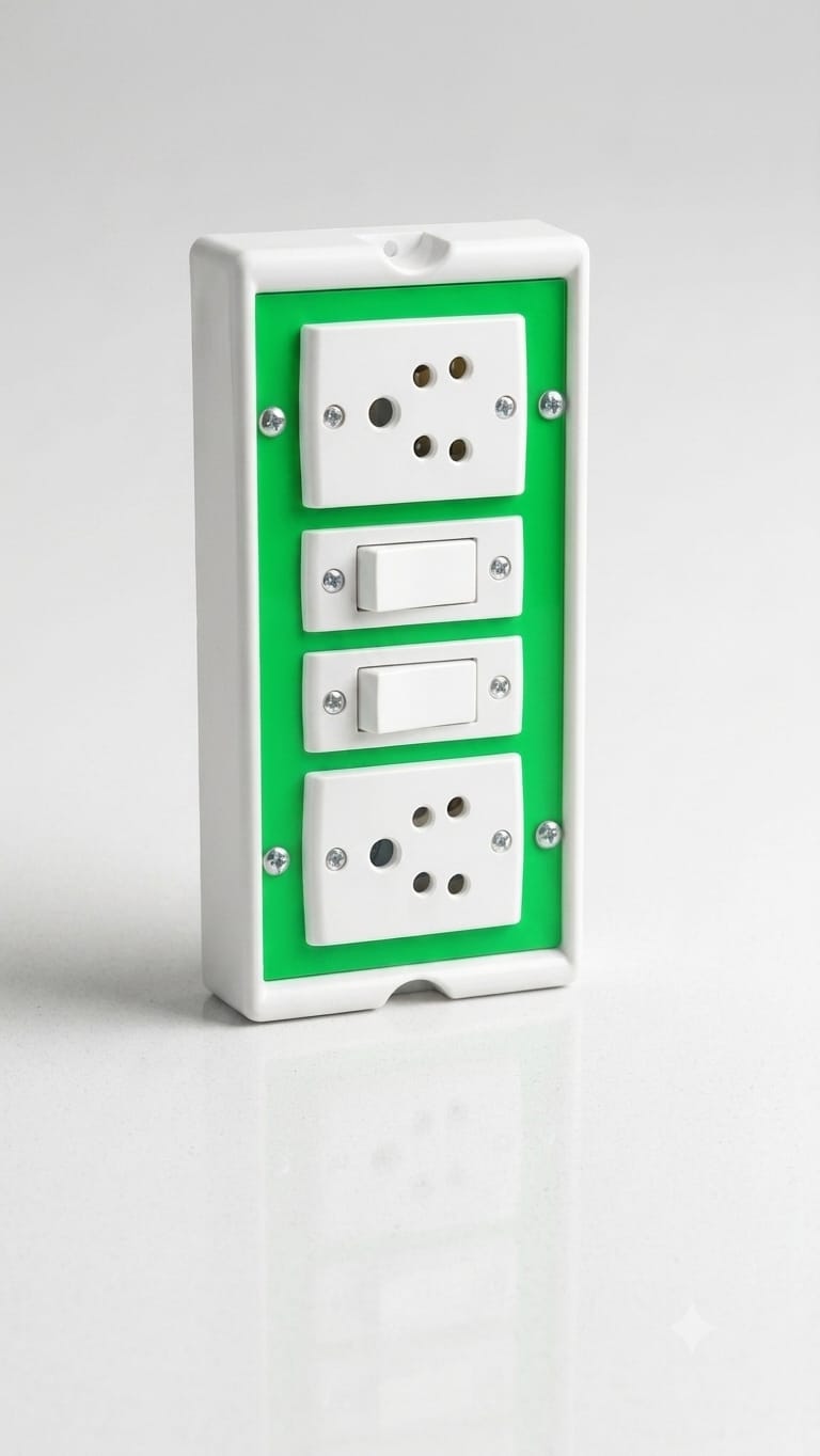 Extension Switch Board with 2 Sockets and 2 Switches (10Ft Cable ) Heavy Duty Wall-Mount Switch Plate for Home, Office 