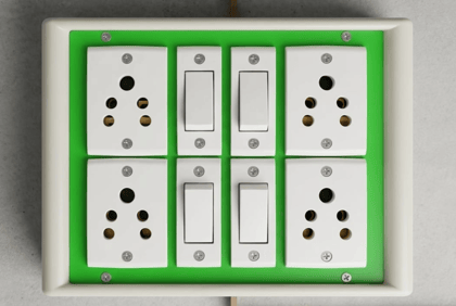 Electrical Switch Board with 4 Sockets and 4 Switches Heavy Duty Wall-Mount for Home, Office, and Commercial Use Fire Resistant,Plugs | (10 FT) Electrical Switch Board with 4 Sockets and 4 Switches Heavy Duty Wall-Mount for Home, Office, and Commercial Use Fire Resistant,Plugs | (10 FT)