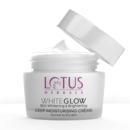 Lotus Herbals WhiteGlow Deep Moisturising Face Cream SPF 20 PA +++ For Glowing Skin, All Skin Types (60g) Lotus Herbals WhiteGlow Deep Moisturising Face Cream SPF 20 PA +++ For Glowing Skin, All Skin Types (60g)