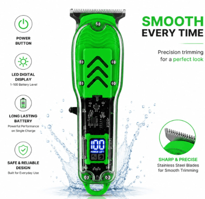 GYT-999 Transparent Hair Clipper & Trimmer Kit, Stainless Steel Blade Hair Trimmer with Digital Display | Rechargeable Electric Hair Clipper with Guide Combs | Cordless Detail Trimmer for Hair GYT-999 Transparent Hair Clipper & Trimmer Kit, Stainless Steel Blade Hair Trimmer with Digital Display | Rechargeable Electric Hair Clipper with Guide Combs | Cordless Detail Trimmer for Hair