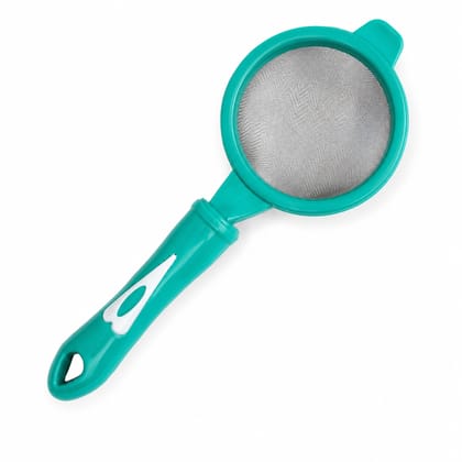 V3Deals Tea Filter Strainer with Fine Stainless Steel Mesh Plastic Body Reusable Quality plastic body with stainless steel mesh helps filter tea leaves; ergonomic handle and hanging hole add convenience.