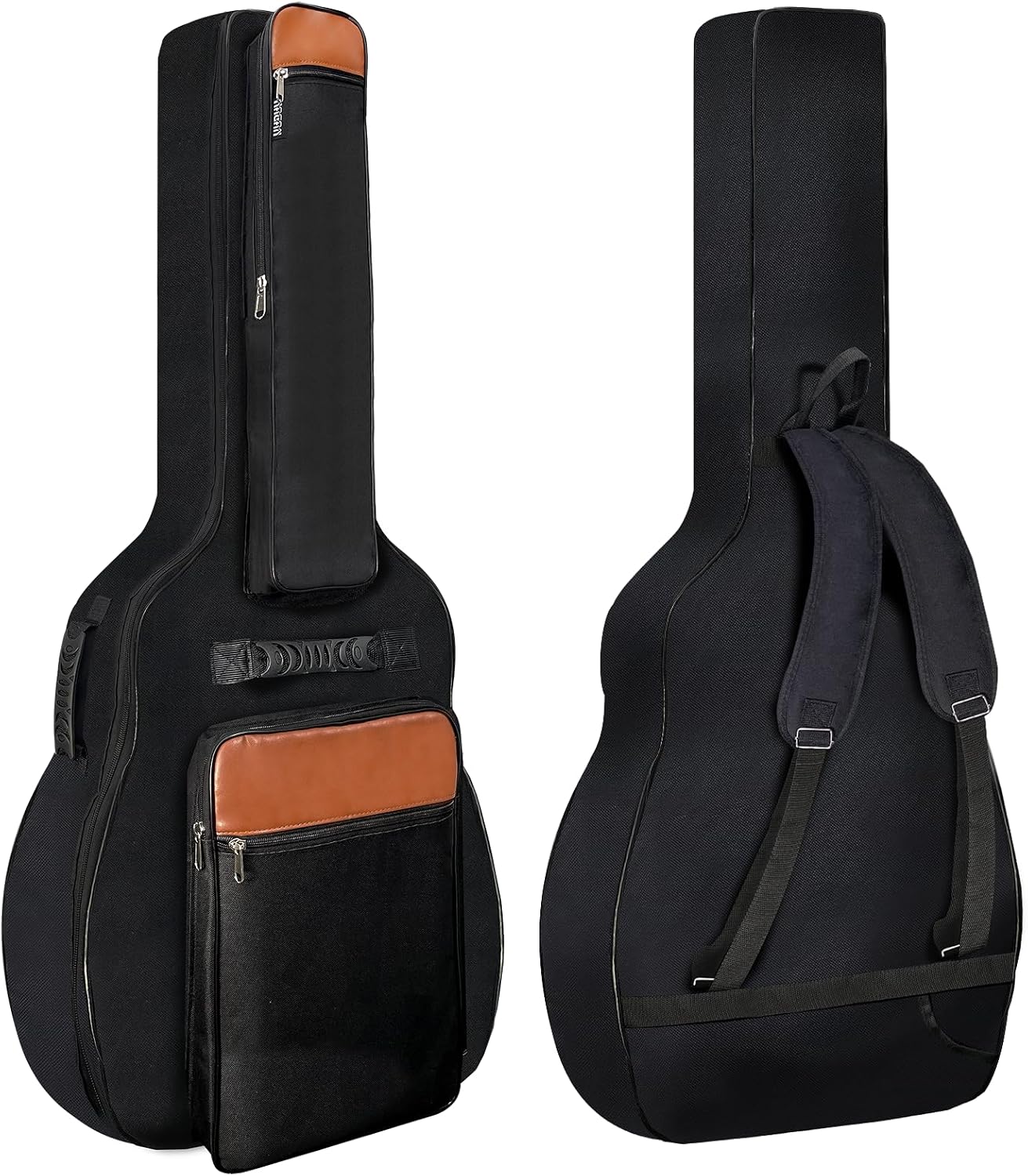 Acoustic Guitar Bag with Extra Thick 0.5-inch Padding,40 41 42 inch Gig Guitar Bag with Adjustable Shoulder Straps, Internal Neck Magic Tape, Back Hanger Loop, Waterproof Wear-resistant (Black)