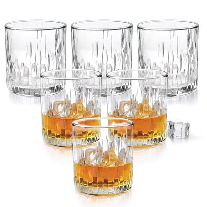 Treo by Milton Steps 330 Whiskey Glass Tumbler, Set of 6, 330 ml Each, Transparent