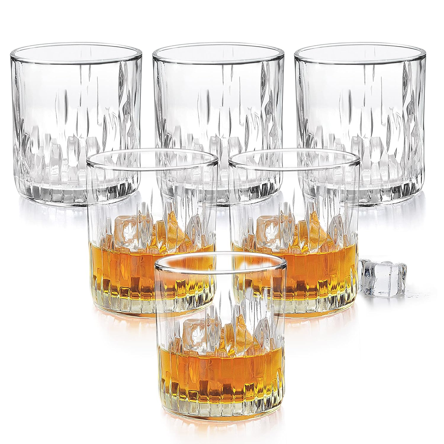 Treo by Milton Steps 330 Whiskey Glass Tumbler, Set of 6, 330 ml Each, Transparent