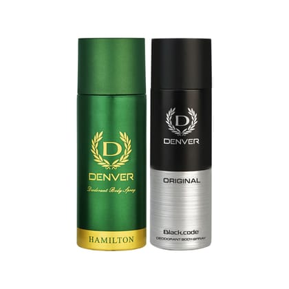 Denver Hamilton & Black Code Deodorant Spray for Men 50ml (Pack of 2)