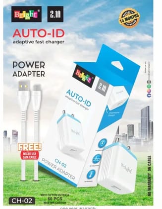 BRIGHT POWER ADAPTOR WITH CABLE 2.1 AMP CH02