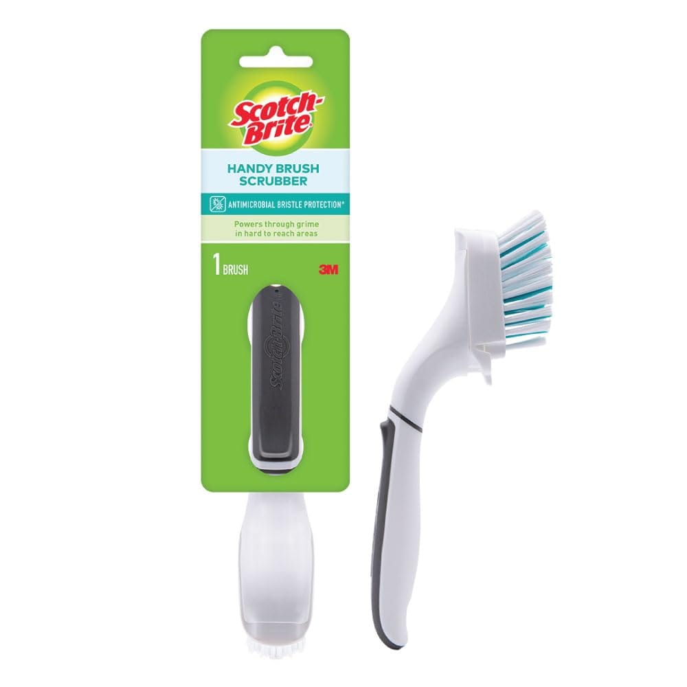 Scotch-Brite Handy Scrubber Brush, cleans grout, drains, tiles, floors and hard to reach areas, Anti- microbial protection, for both bathroom and kitchen