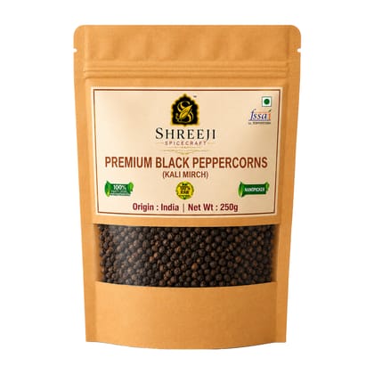 Shreeji Spicecraft Premium Whole Black Peppercorns Kali Mirch Raw Sabut Black Pepper for Cooking & Spice Grinder Standup Pouch Packaging Shreeji Spicecraft Premium Whole Black Peppercorns Kali Mirch Raw Sabut Black Pepper for Cooking & Spice Grinder Standup Pouch Packaging