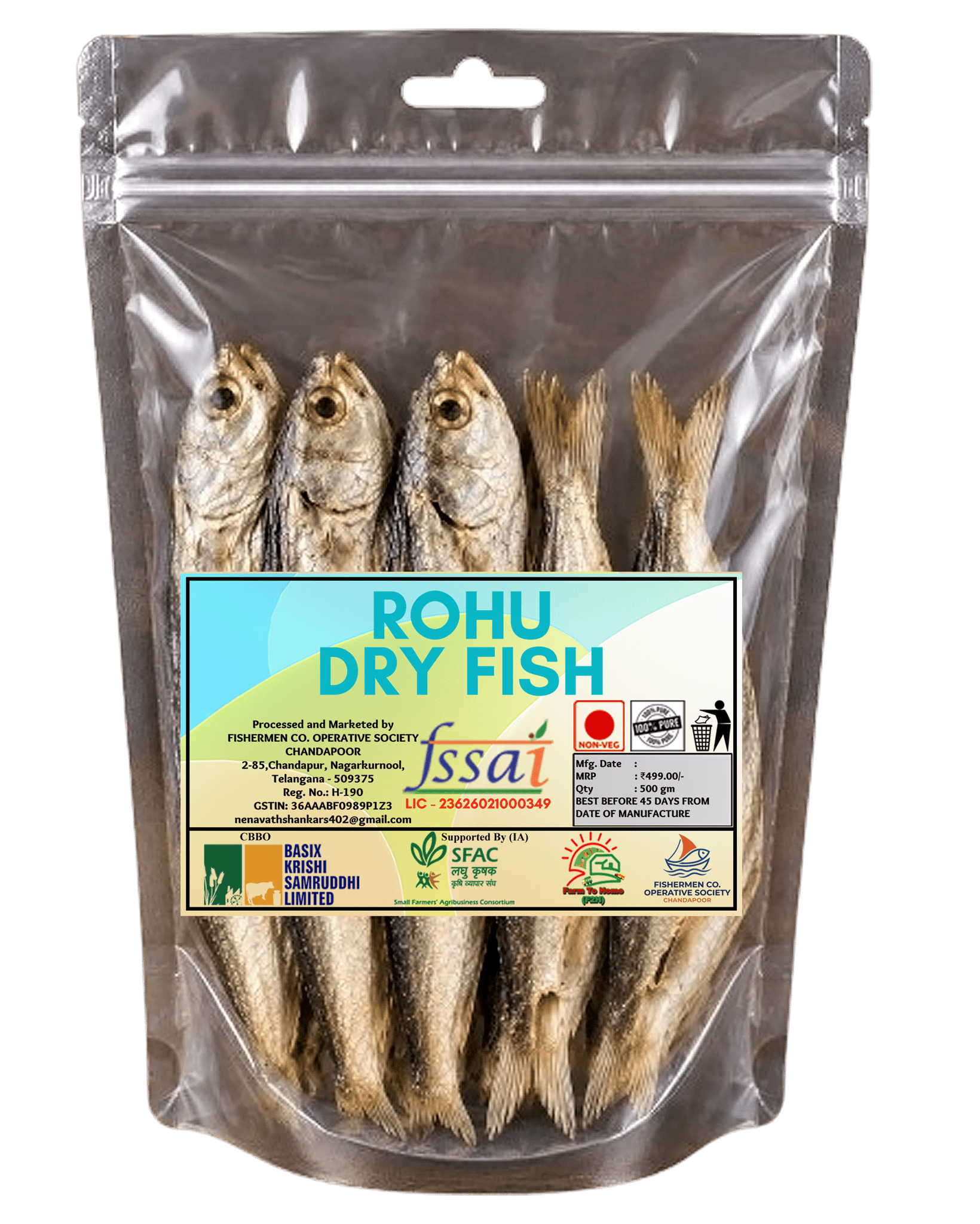 Rohu Dry Fish - 500g Pouch