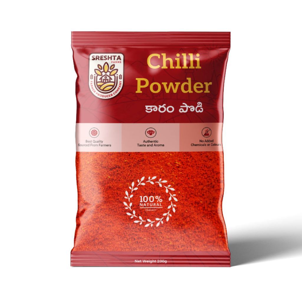 Sreshta Farms Pure Chilli Powder | Natural Red Chilli Spice Powder