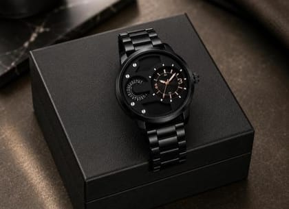 CURREN Men’s Black Analog Quartz Watch