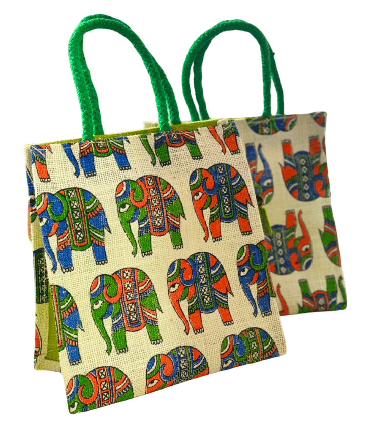 stylish tote bag with elephant Print