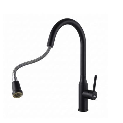 Omega Single-Flow 360° Hot & Cold 304 Stainless Steel Kitchen Mixer Faucet Black