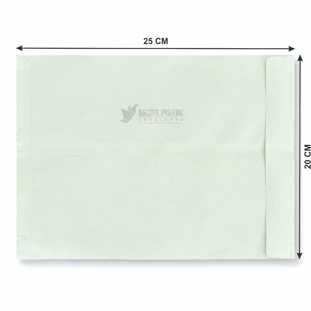 Sagar Mahal Premium Green Cloth Lined Envelopes (10x8 Inch) | 100 GSM Thick & Tear-Resistant | Heavy Duty Document Mailing Covers for Office, Legal & Courier Use | Pack of 100 Pieces