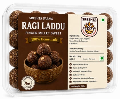 Sreshta Farms Ragi Laddu - 250gm