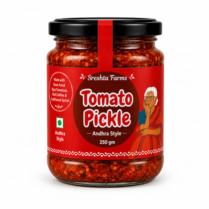 Sreshta Farms Tomato Pickle | Andhra Style Tomato Pickle | Traditional South Indian Pickle