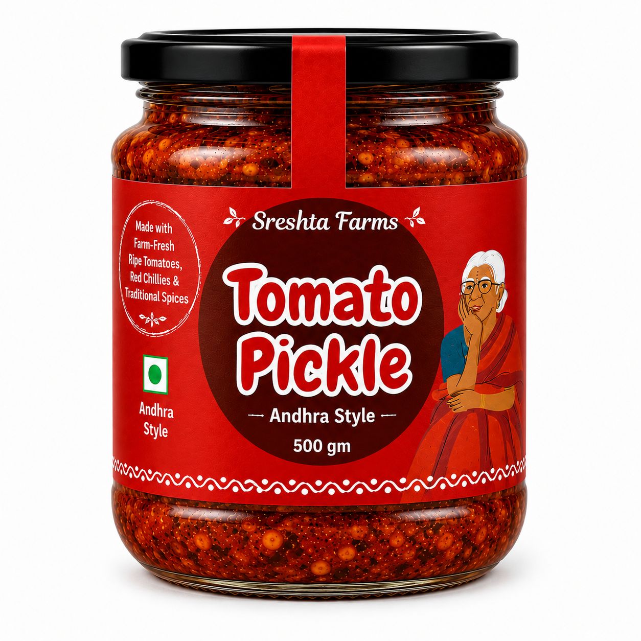 Sreshta Farms Tomato Pickle | Andhra Style Tomato Pickle | Traditional South Indian Pickle