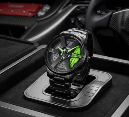 Speedometer Style 360 Rotating Rim Watch for Car & Bike Enthusiasts