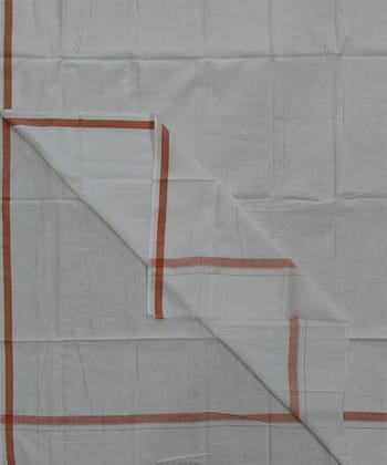 White Brown Sambalpuri Handwoven Cotton Lungi SFCLUN2103