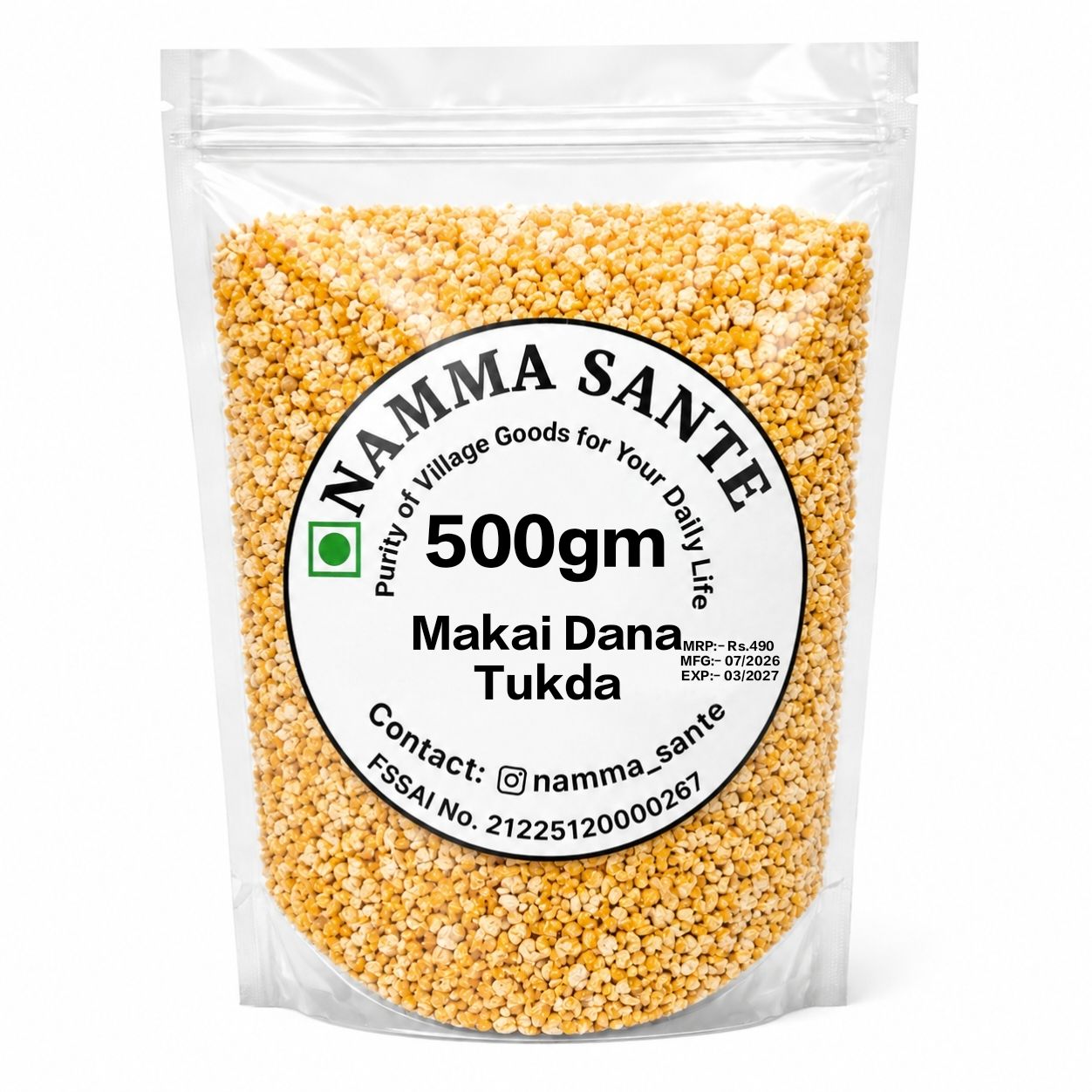 Makai Dana Tukda, Broken Maize, Broken Corn, Cracked Maize, Kibbled Maize